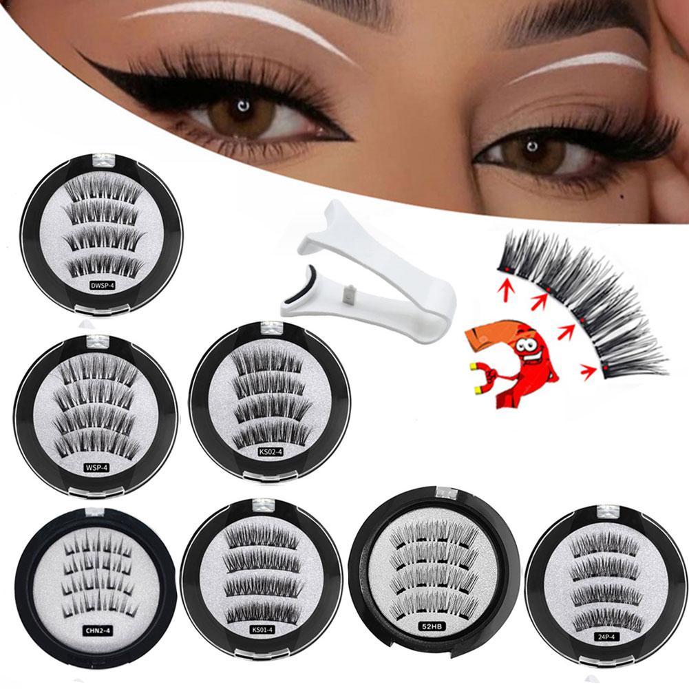 False Eyelashes Natural - 2 쌍 3D 자기 거짓 속눈썹