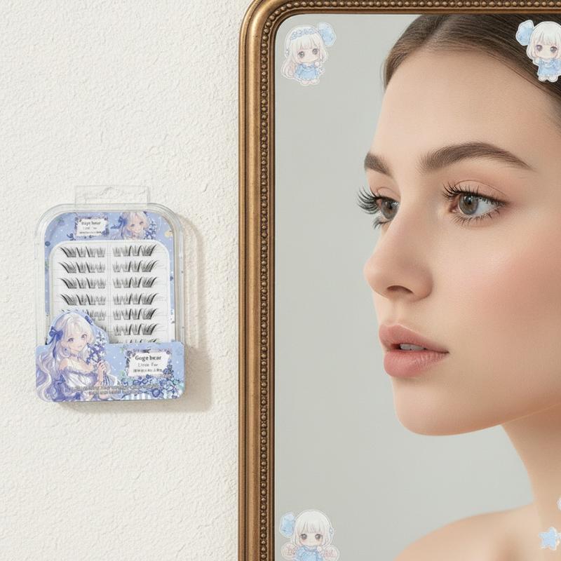 False Eyelashes Natural - DIY 글루프리 인조 속눈썹, 얇은 줄기,