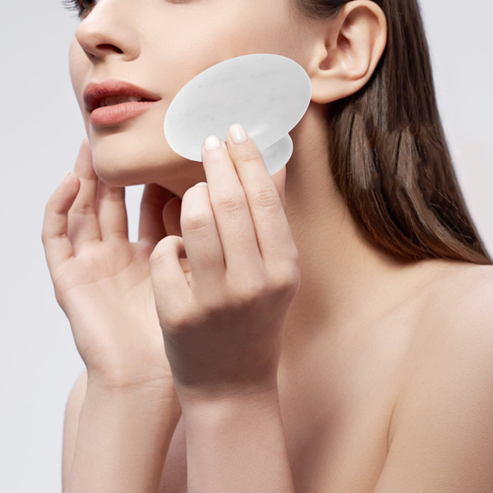 Face Massager - 제이드 페이셜 마사지 롤러 화이트 머쉬룸