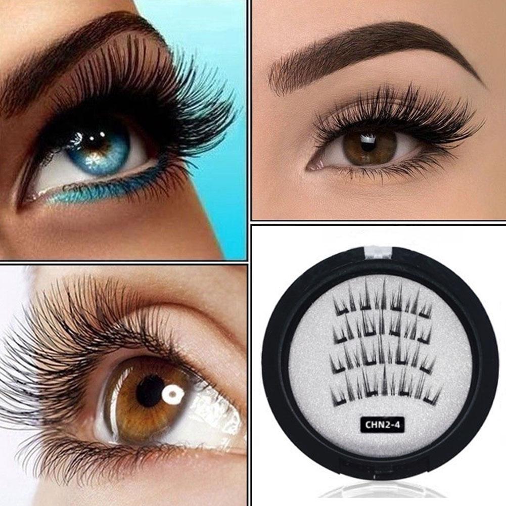 2 쌍 3D 자기 거짓 속눈썹 4 개의 자기 속눈썹이있 - False Eyelashes Natural 리뷰 및 가격